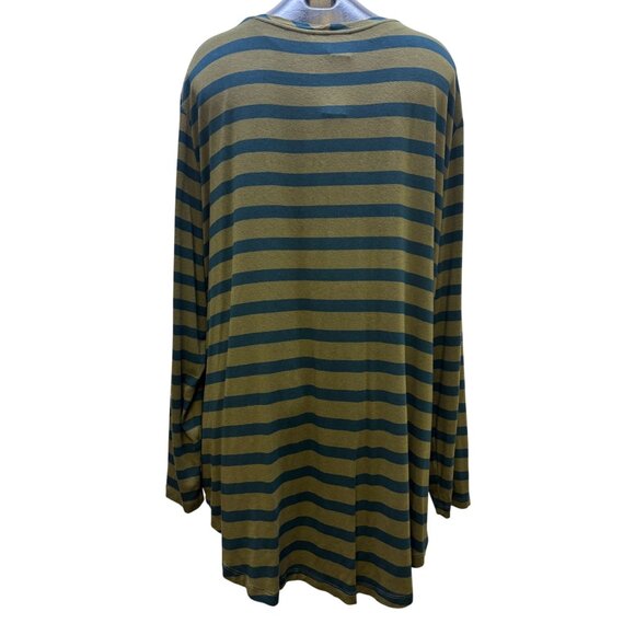 Alembika Striped Long Sleeve Tunic Top With Pocket - Picture 2 of 6